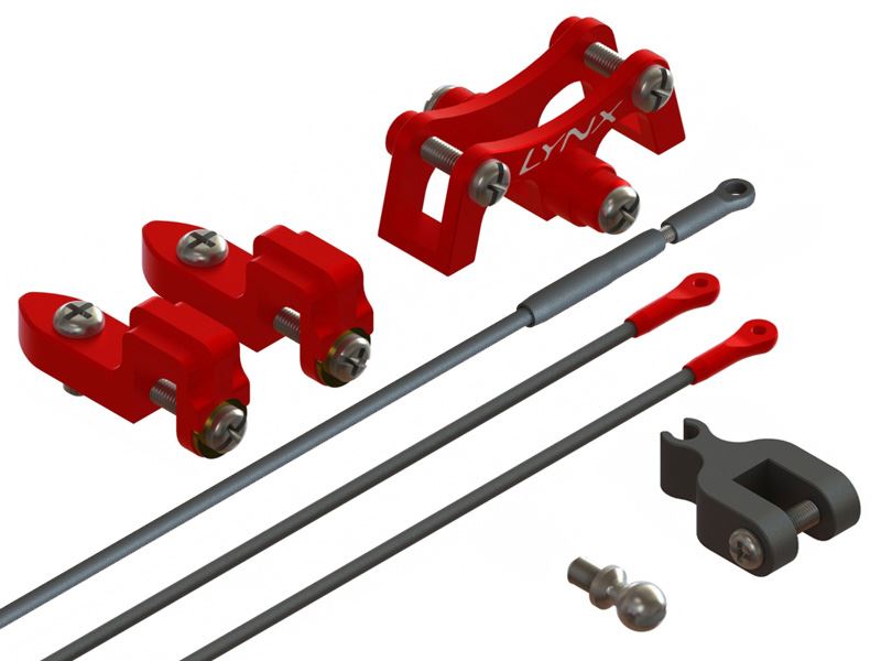 LX0895 130X Carbon Tail Push Rod X Rotative Servo Combo Stretched